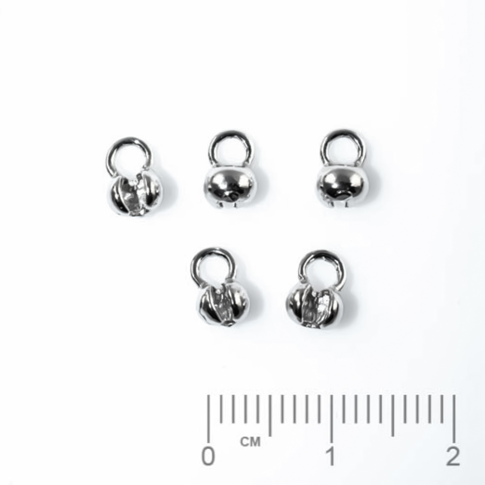 Pièce en argent 925 rhodié tulipes à pince 3.5mm,