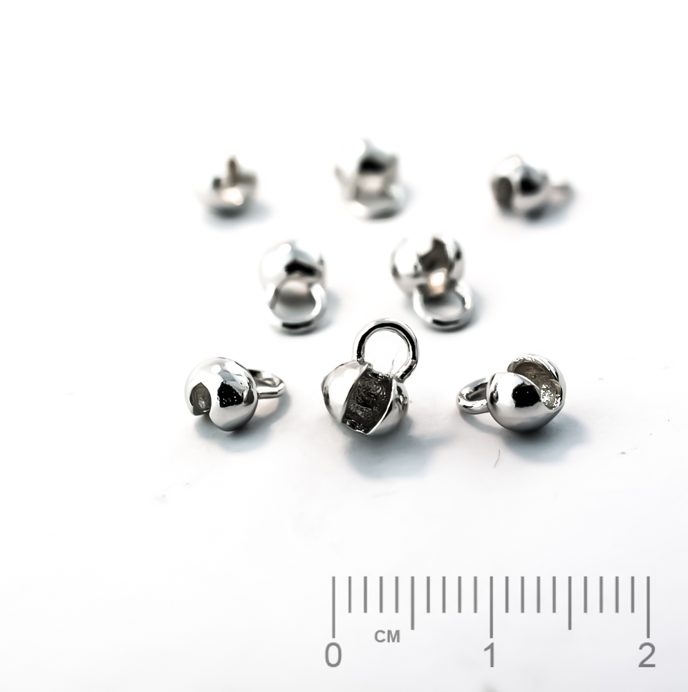 Pièce en argent 925 rhodié tulipes à pince 4mm,