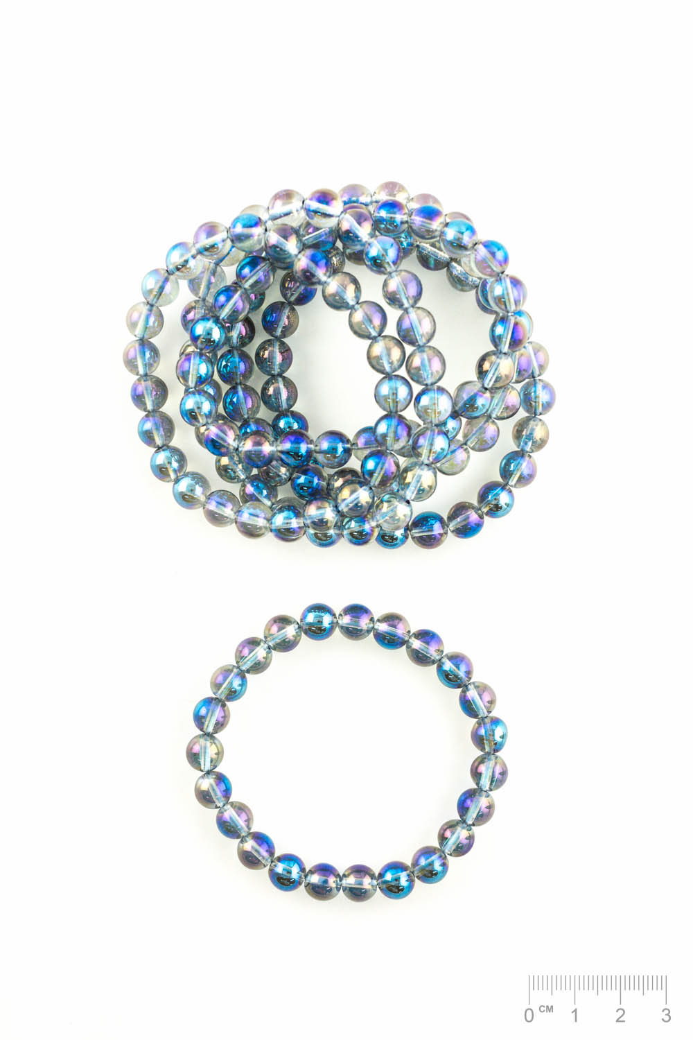 Bracelet Aqua Aura (Cristal de roche vaporisé) boule