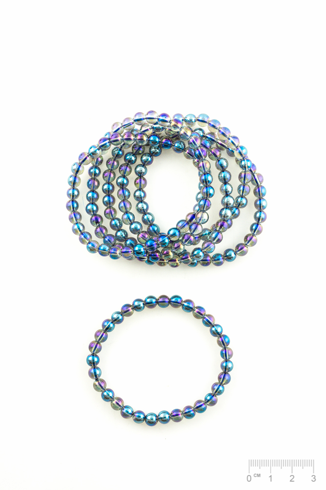 Bracelet Aqua Aura (Cristal de roche vaporisé) boule