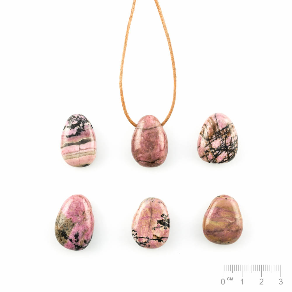 Pendentif Rhodonite ovale plat