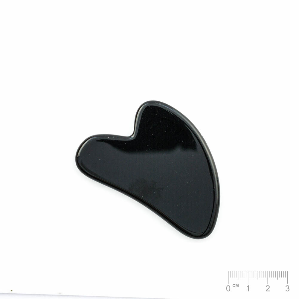 Massagestein Gua Sha Obsidian schwarz