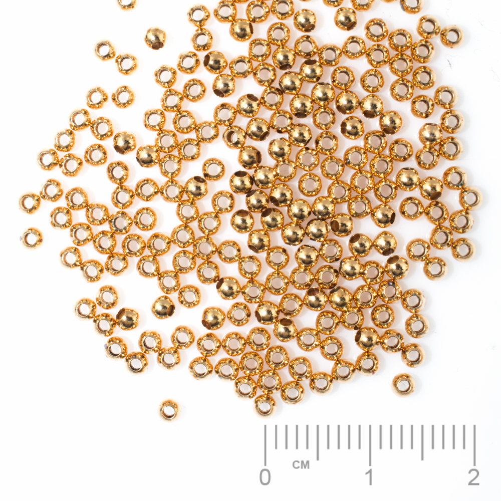 Pièce métallique laiton poli perles à écraser boule 2.5mm avec perçage 1.2mm 