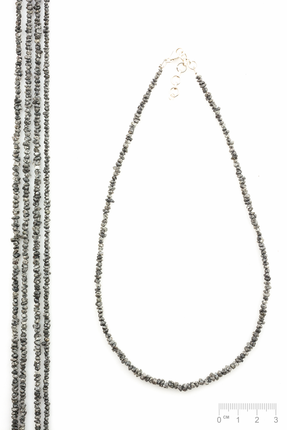 Chaîne Diamant brut gris 3-5mm/42-42.5cm,