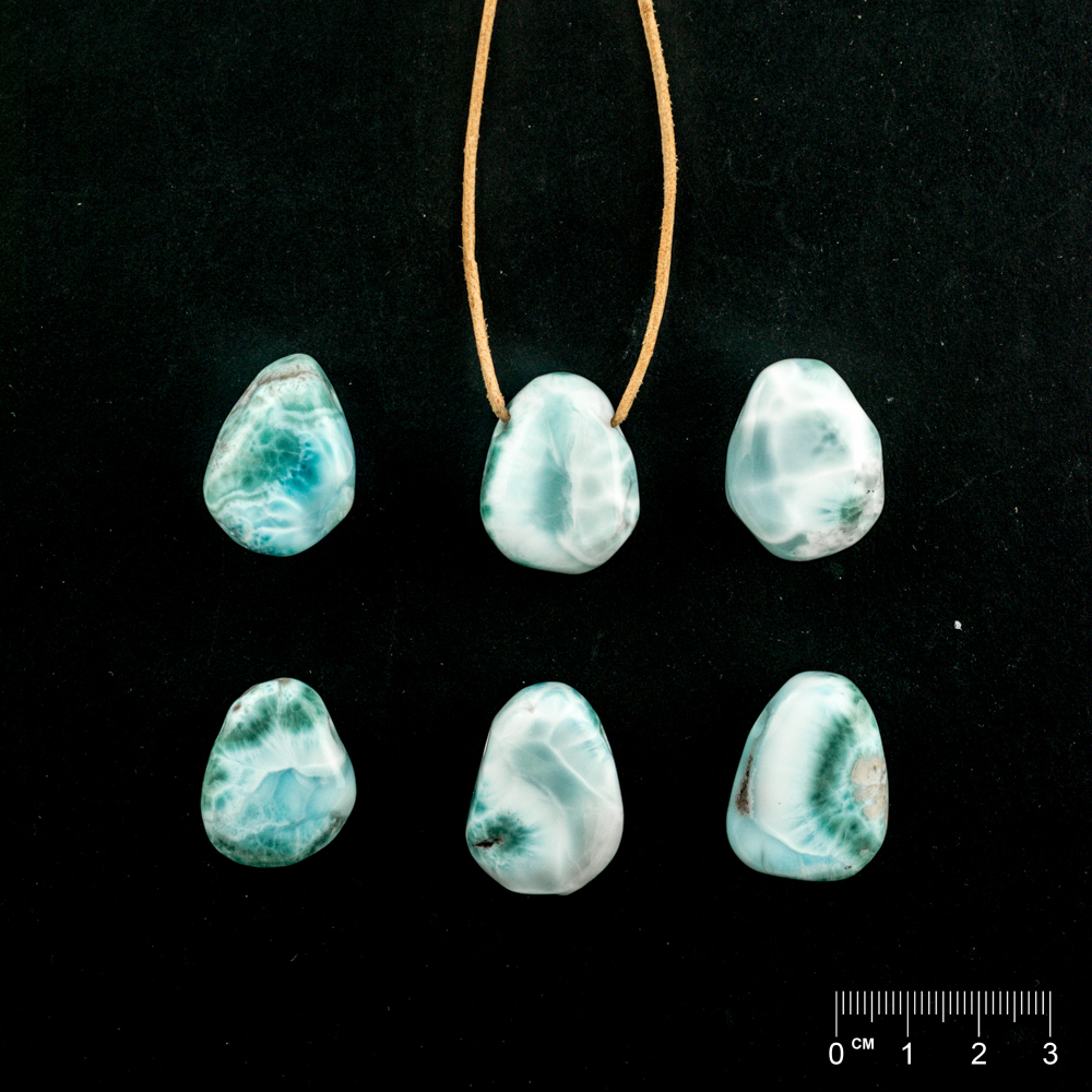 Anhänger Larimar Oval flach