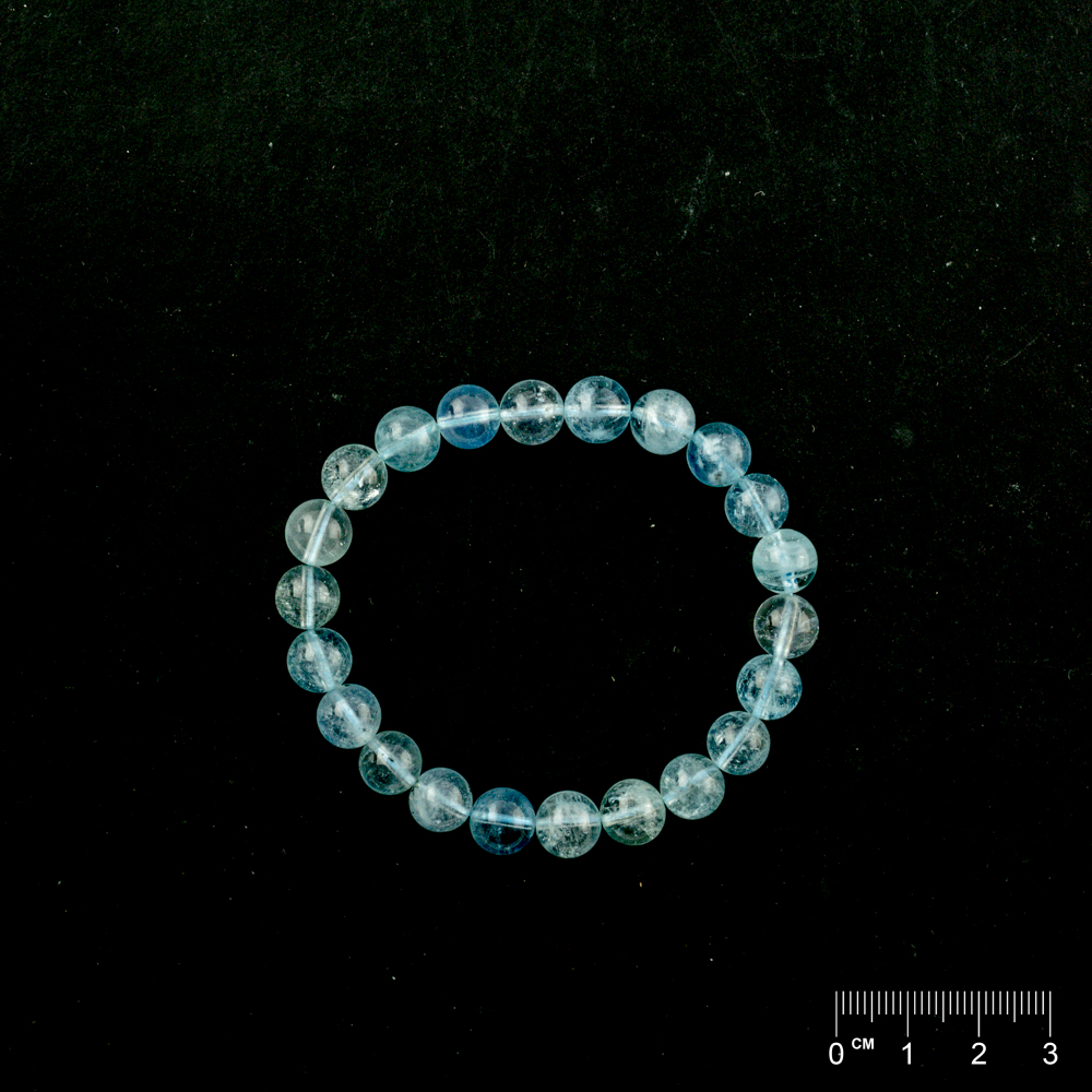 Bracelet Aigue-marine (part. traité) boule