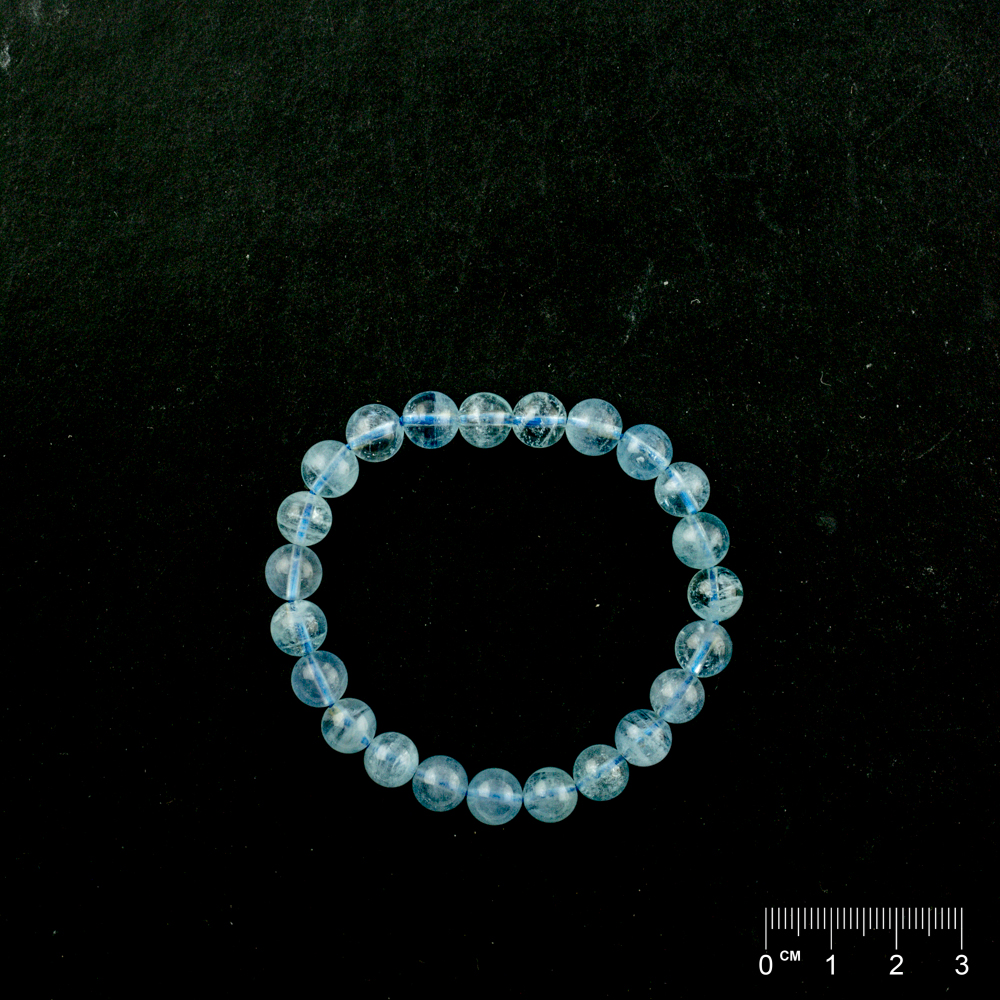 Bracelet Aigue-marine (part. traité) boule