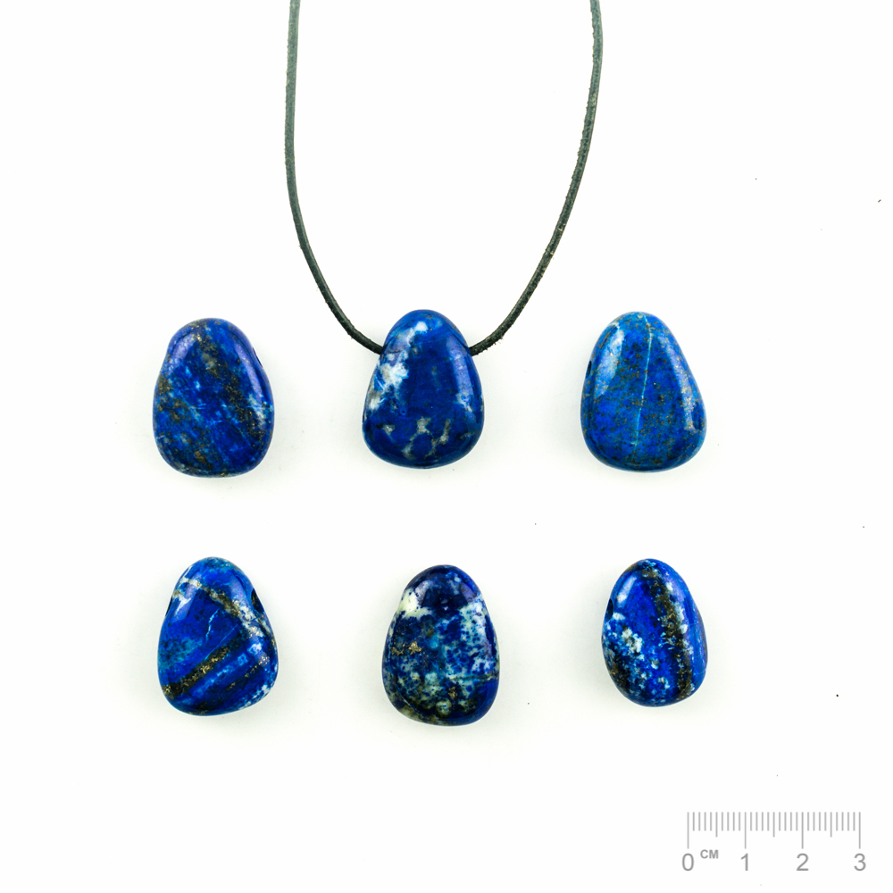 Anhänger Lapislazuli (z.T. mit feinen Rissen) Oval flach