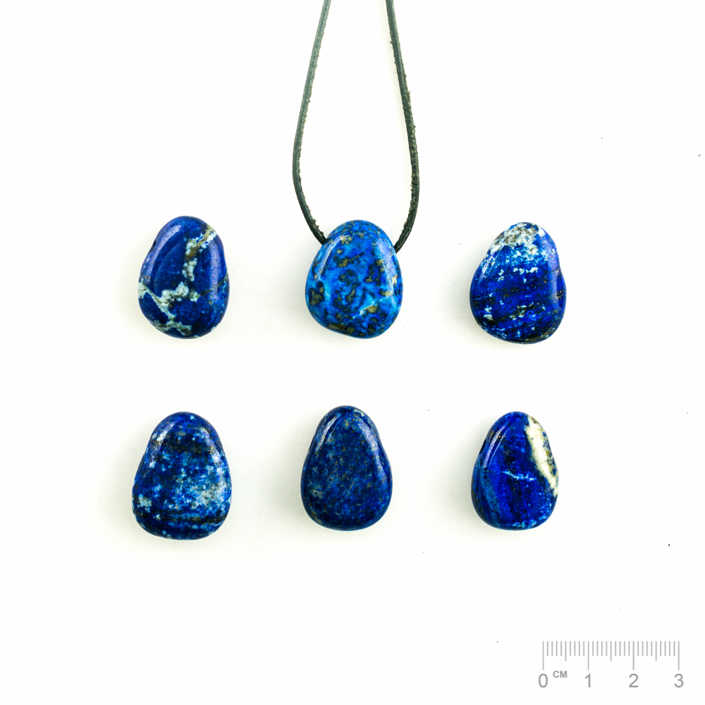 Pendentif Lapis-lazuli (part. avec des fines fissures) ovale plat