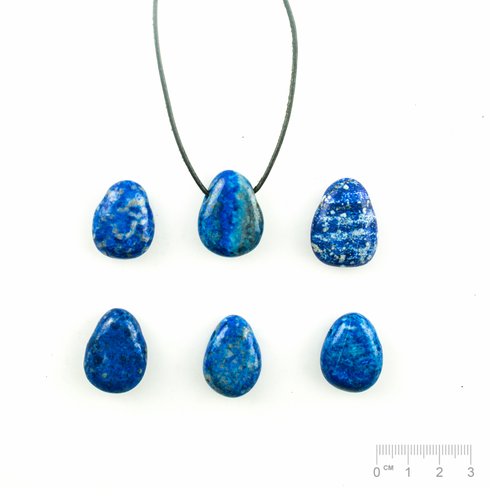 Pendentif Lapis-lazuli (part. avec des fines fissures) ovale plat