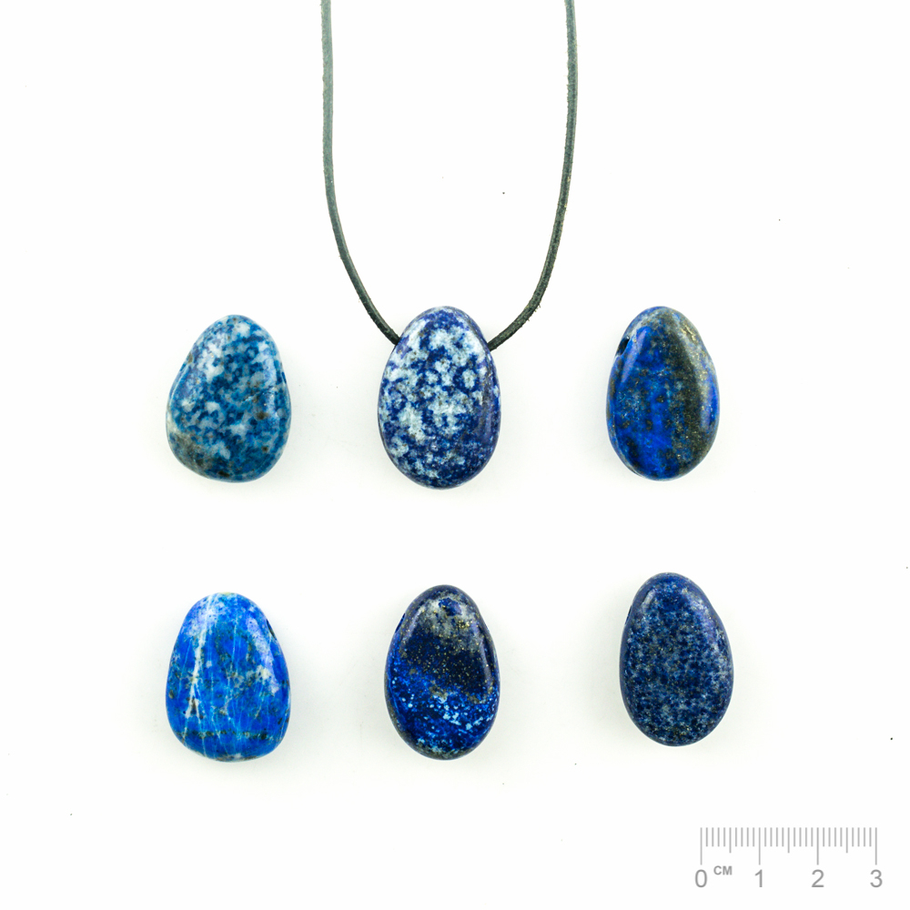 Pendentif Lapis-lazuli (part. avec des fines fissures) ovale plat