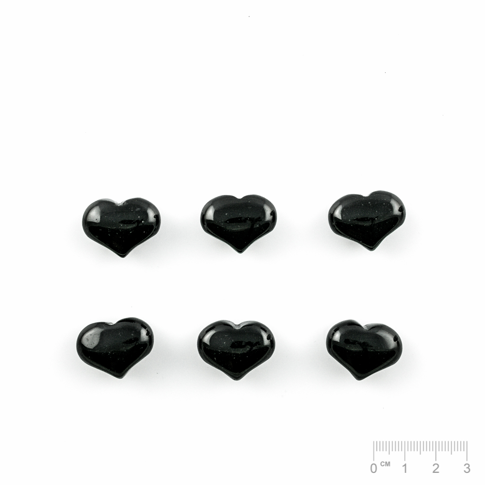 Cœur petit Obsidienne noire env. 25x20mm