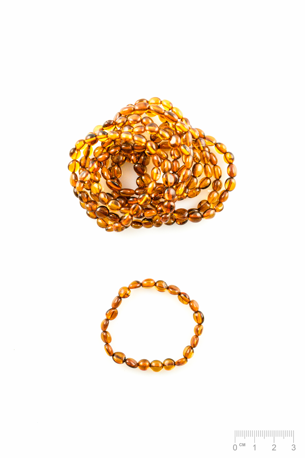 Bracelet Ambre cognac pierre roulée