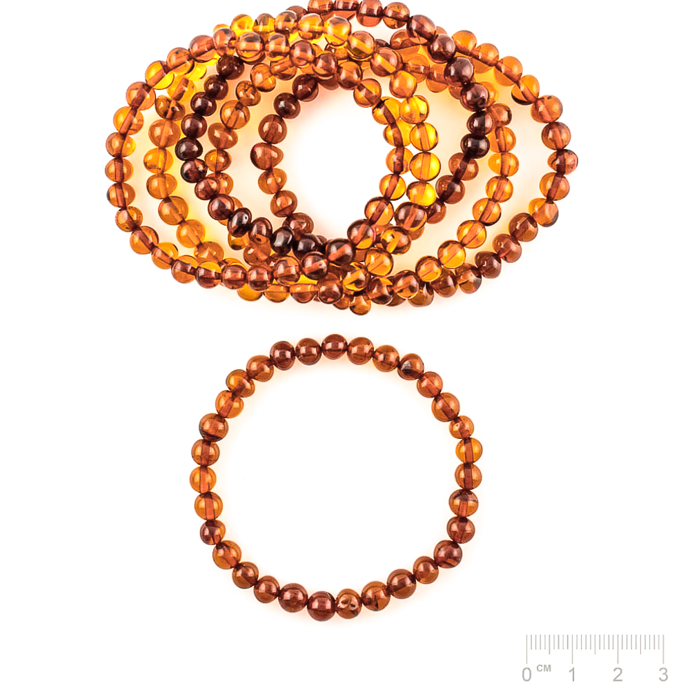 Bracelet Ambre cognac pierre roulée