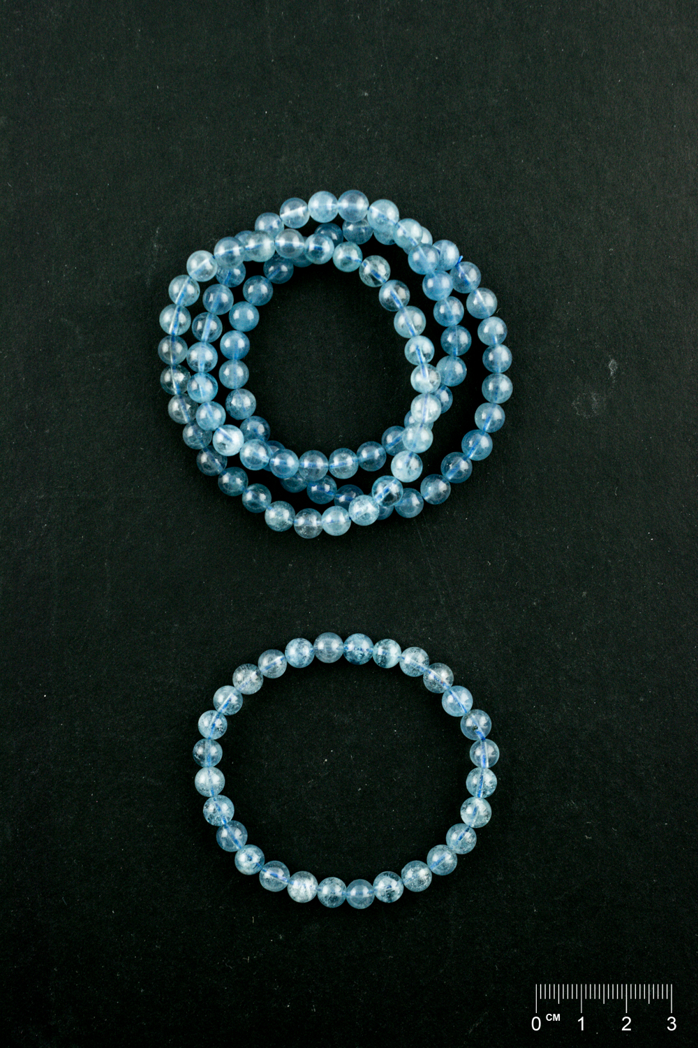 Bracelet Aigue-marine (part. traité) boule