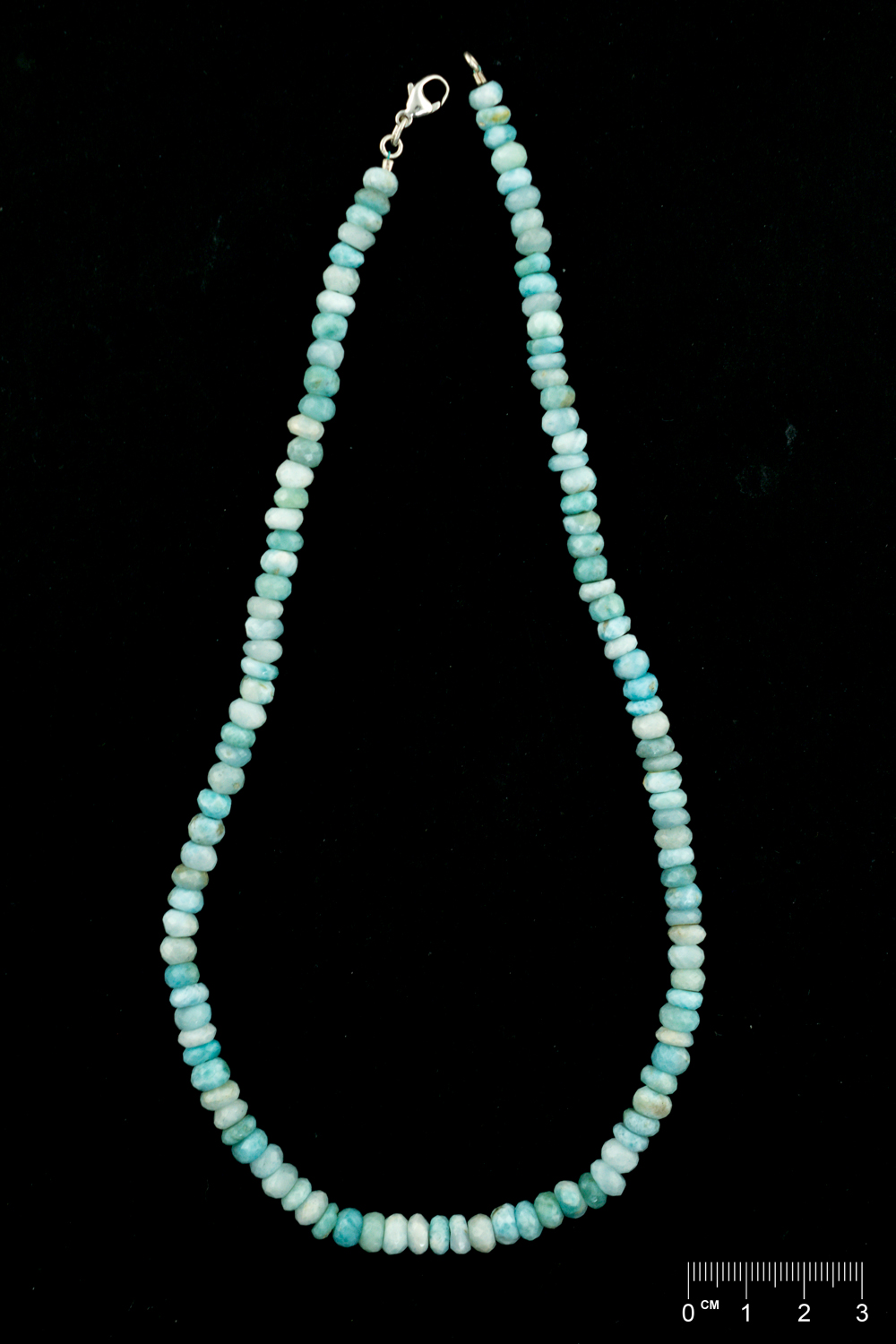 Chaîne Larimar rondelles facettées, env. 7x4mm/46cm,