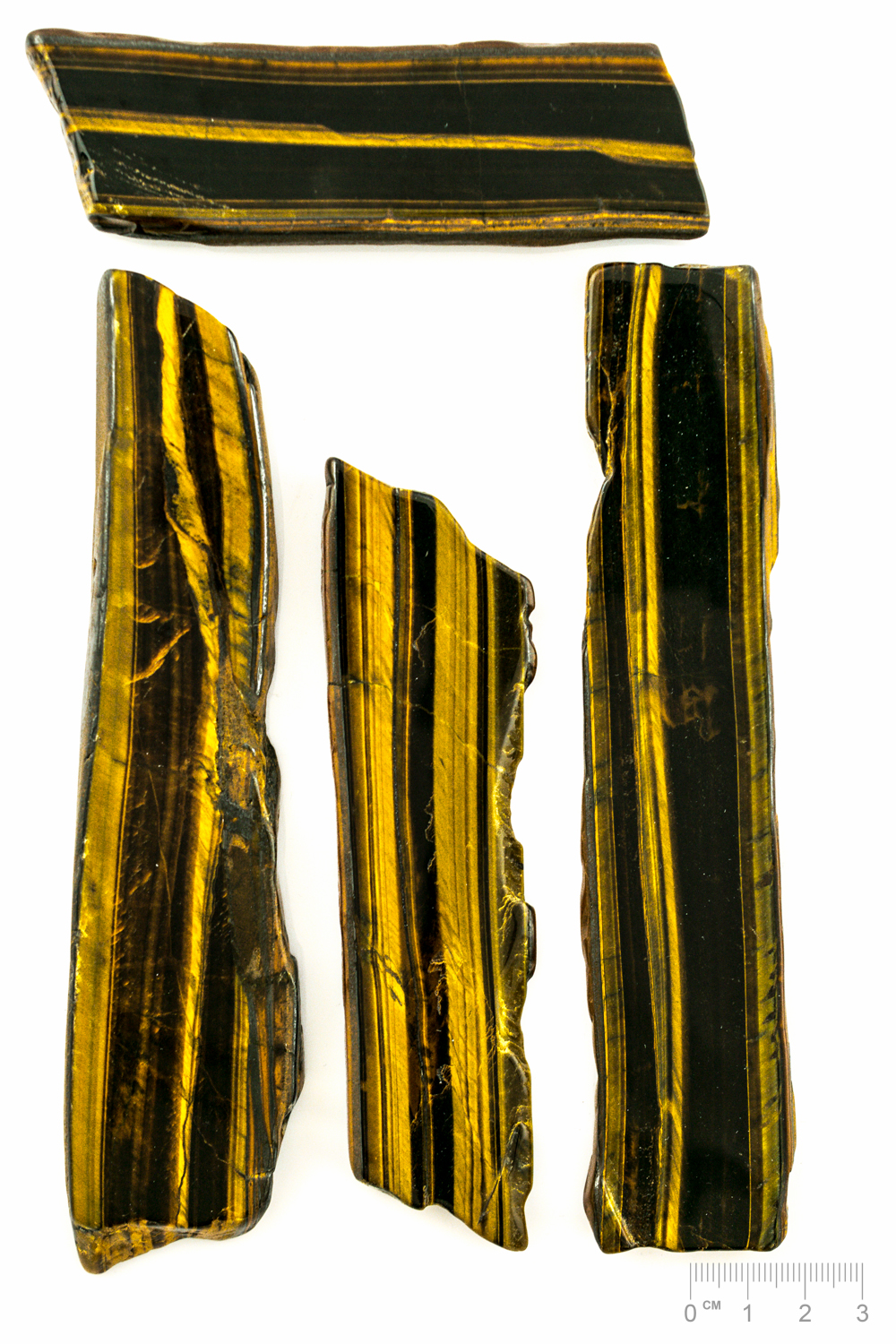 Plaque Œil de tigre, forme irrégulière, env. 10-17x3cm