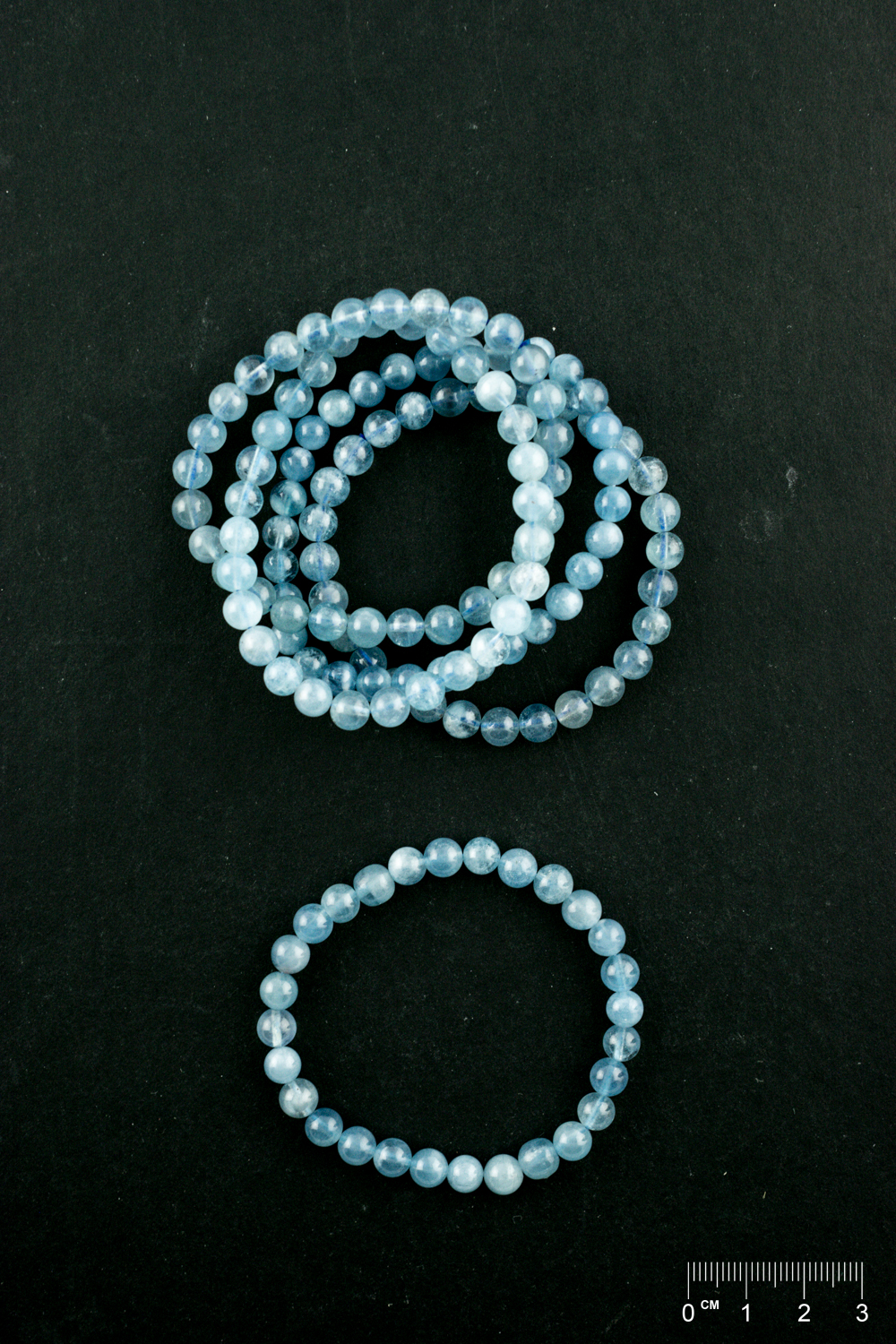 Bracelet Aigue-marine (part. traité) boule