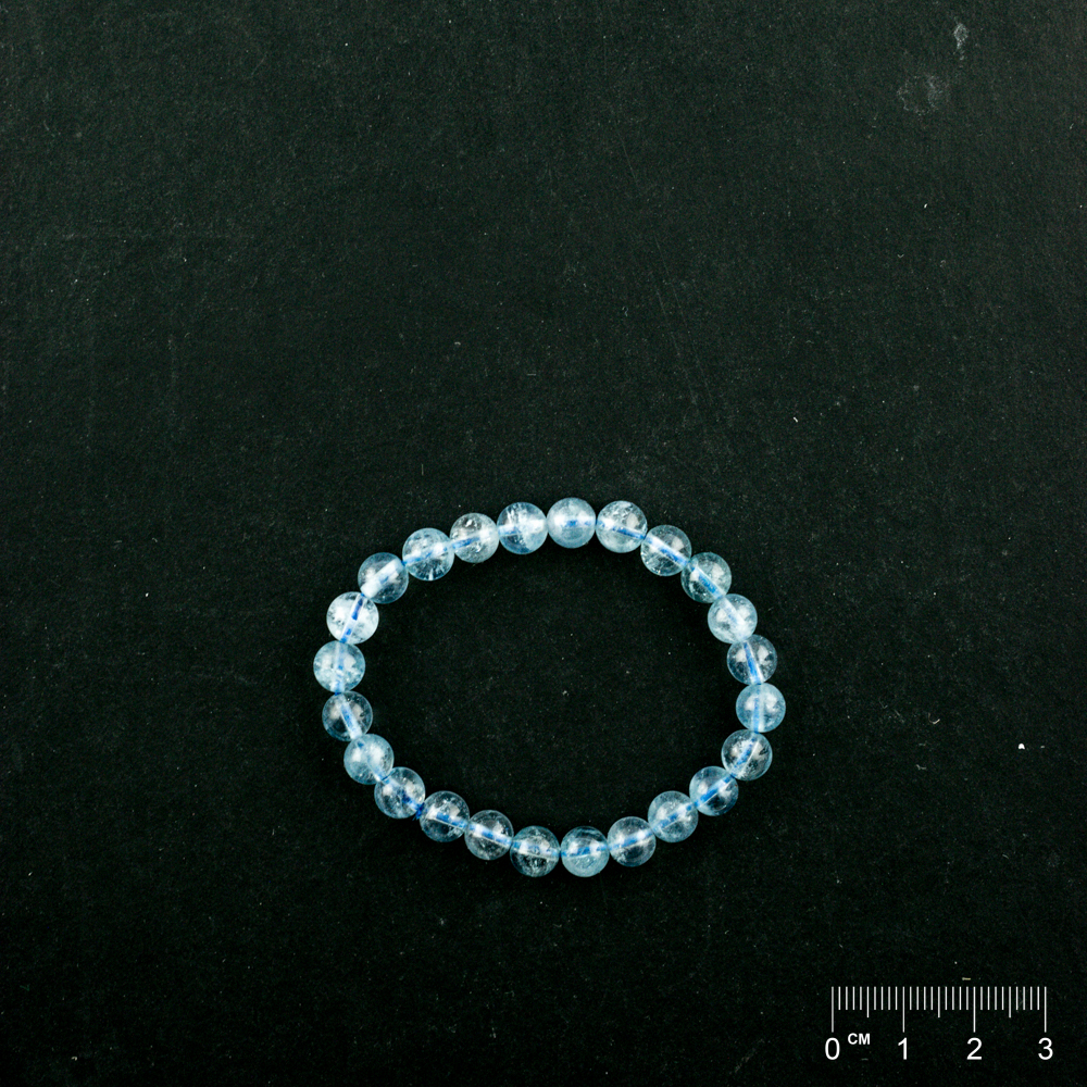 Armband Aquamarin (z.T. behandelt) Kugel