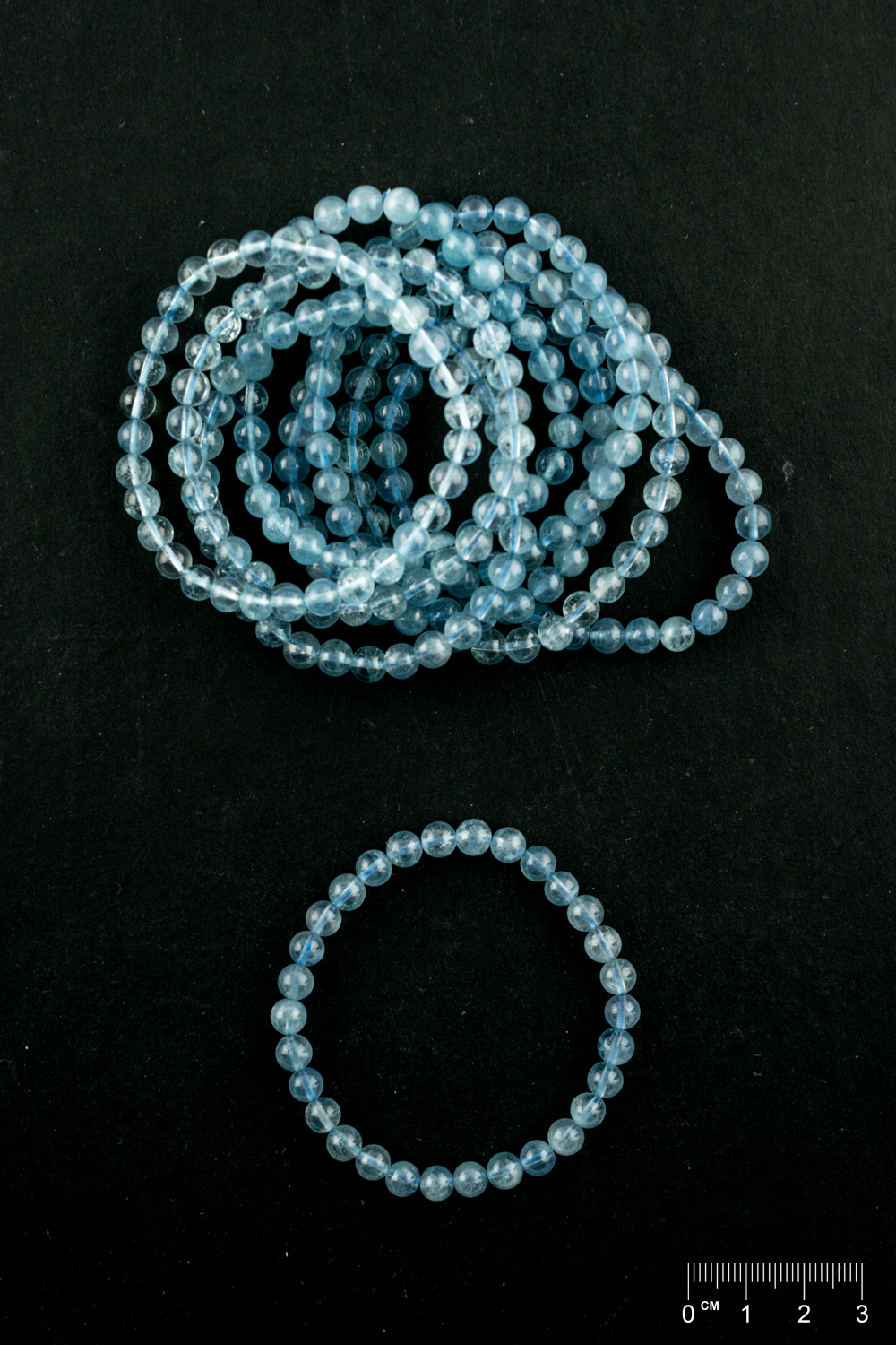 Bracelet Aigue-marine (part. traité) boule