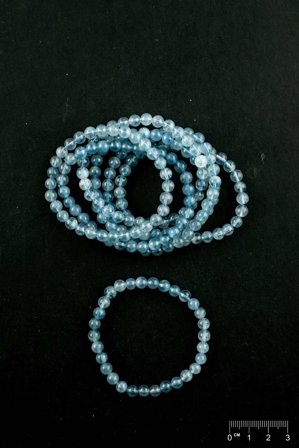 Bracelet Aigue-marine (part. traité) boule