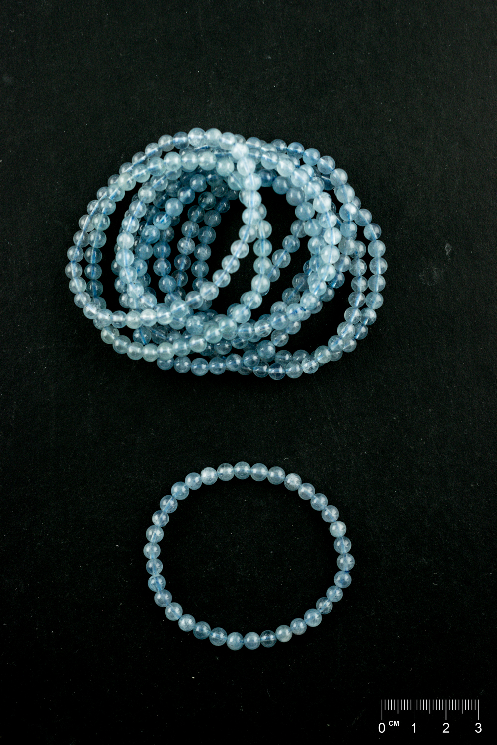 Bracelet Aigue-marine (part. traité) boule