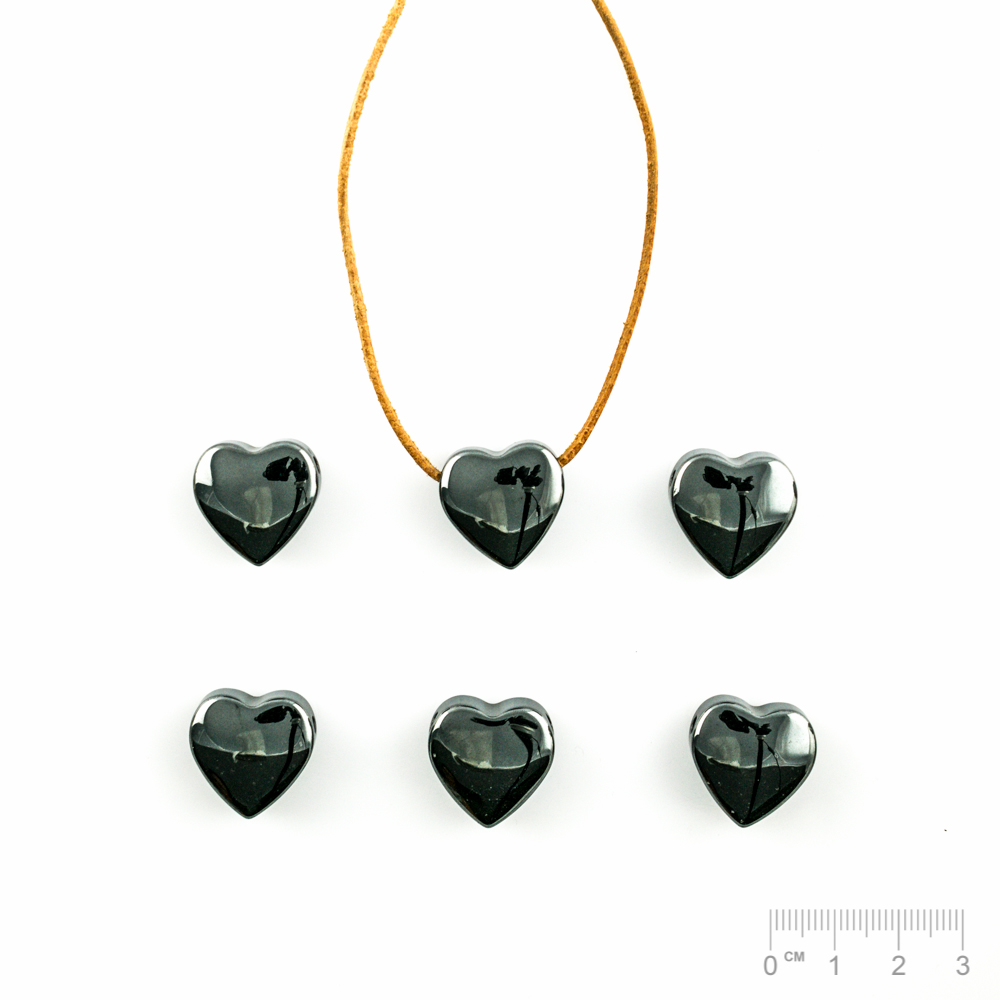 Pendentif Hématite (part. pressée) cœur