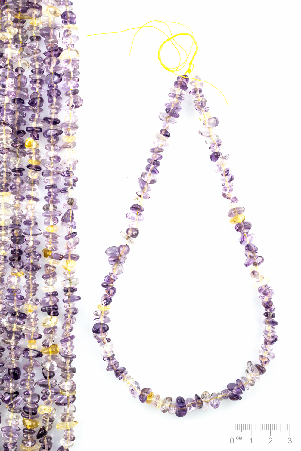 Strang Amethyst mit Citrin (behandelt) Splitter