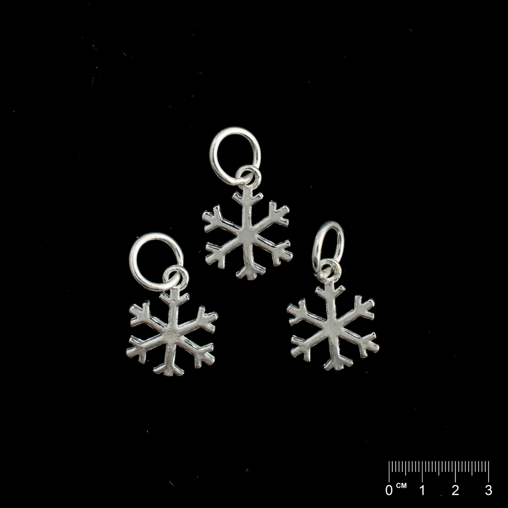 Pièce en argent 925 pendentif flocon de neige 8mm,