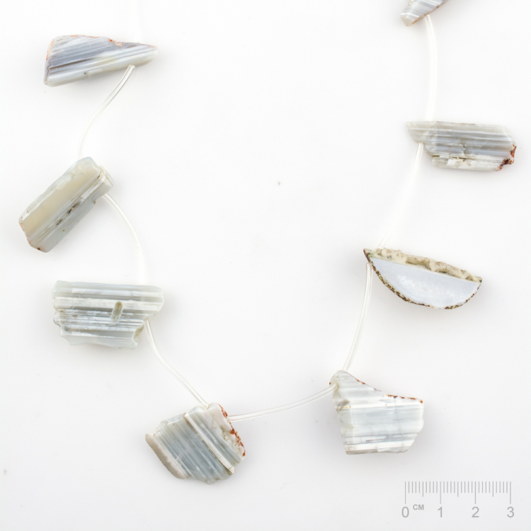 Rang Agate tranches polies, percé en haut,