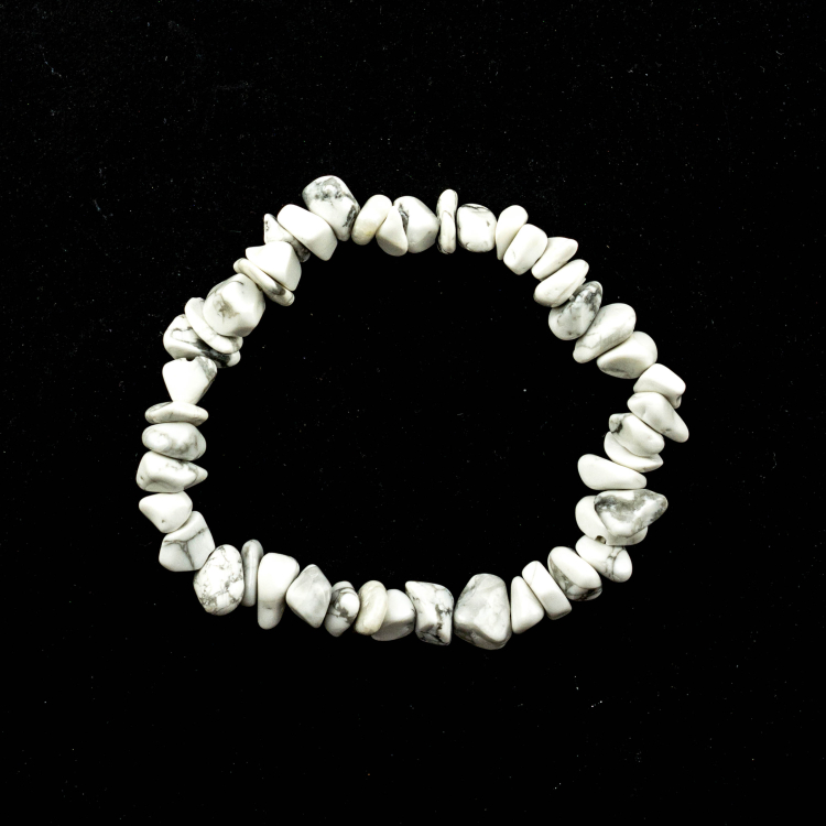 Bracelet à éclats élast Howlite/Magnésite