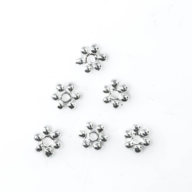 Pièce en argent 925 pièces intermédiaires fleurs