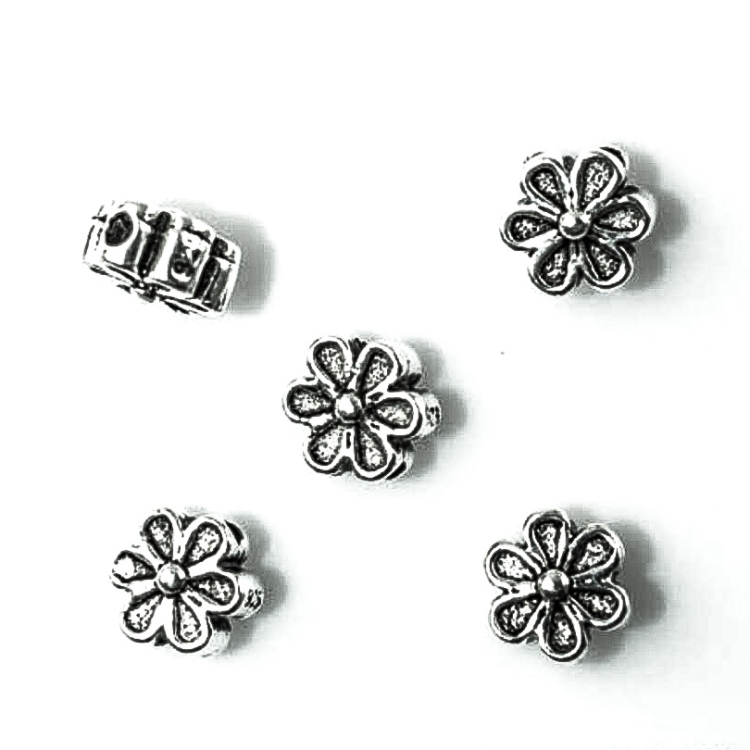 Pièce en argent 925 fleurs patinées