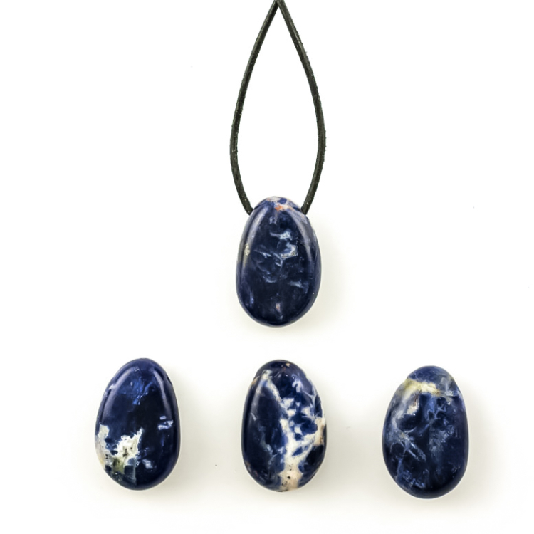 Pendentif Sodalite ovale plat