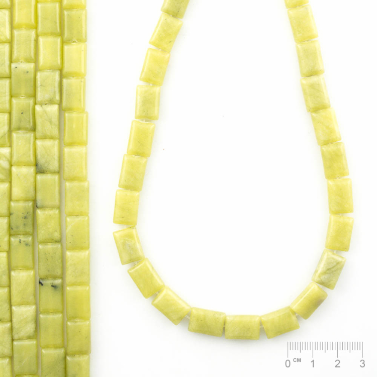 Rang Serpentine jaune-vert rectangles plats, bords arrondis,