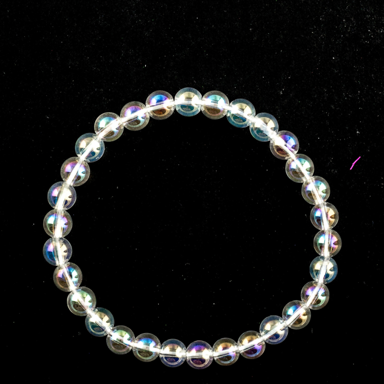 Bracelet Angel Aura (Cristal de roche vaporisé) boule