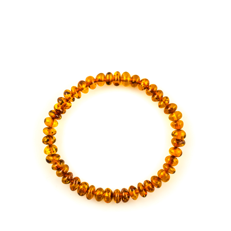 Bracelet Ambre cognac pierre roulée