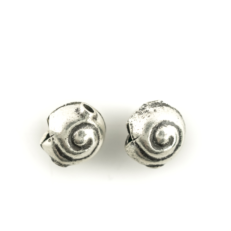 Pièce en argent 925 pièce intermédiaire escargot env. 9.5x10mm, patiné