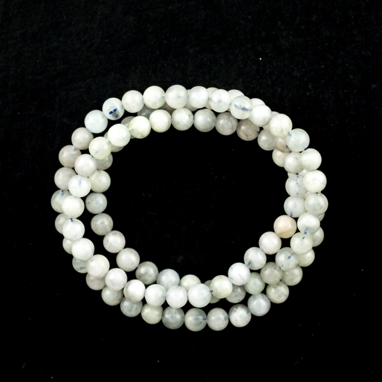 Bracelet 3-fois élast Béryl blanc (traité)