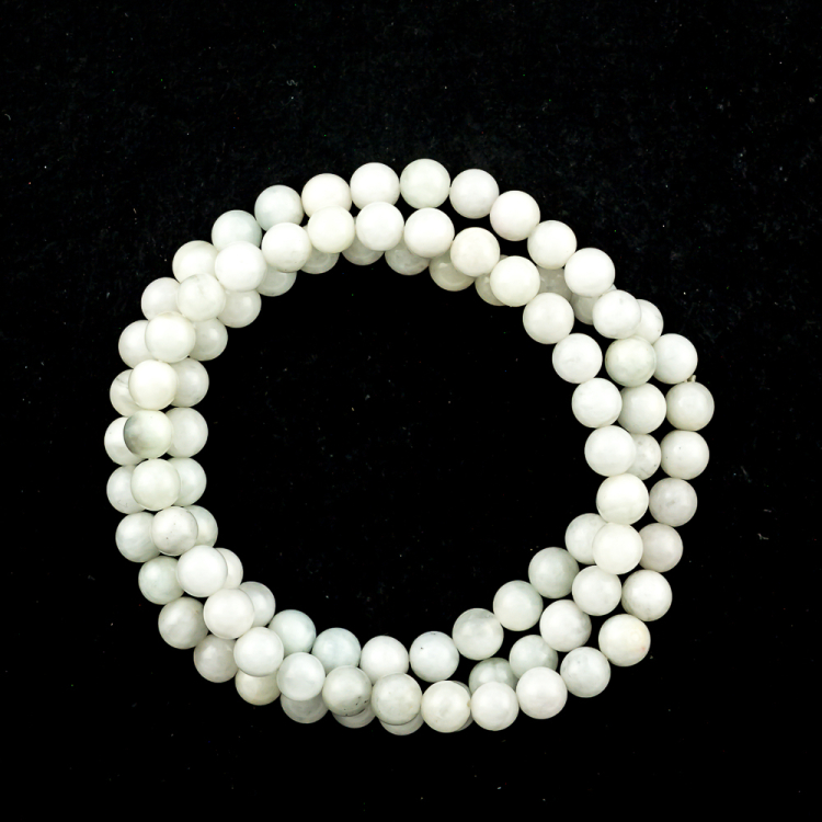 Bracelet 3-fois élast Béryl blanc (traité)