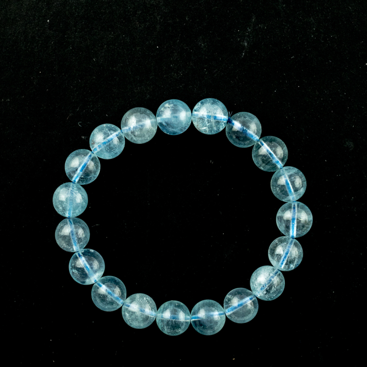 Bracelet Aigue-marine (part. traité) boule