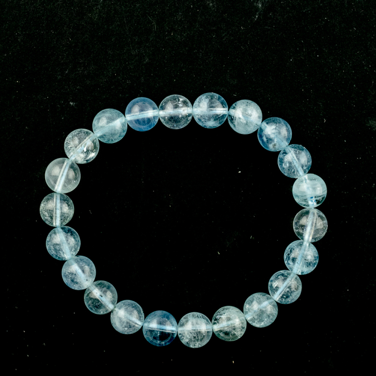 Armband Aquamarin (z.T. behandelt) Kugel