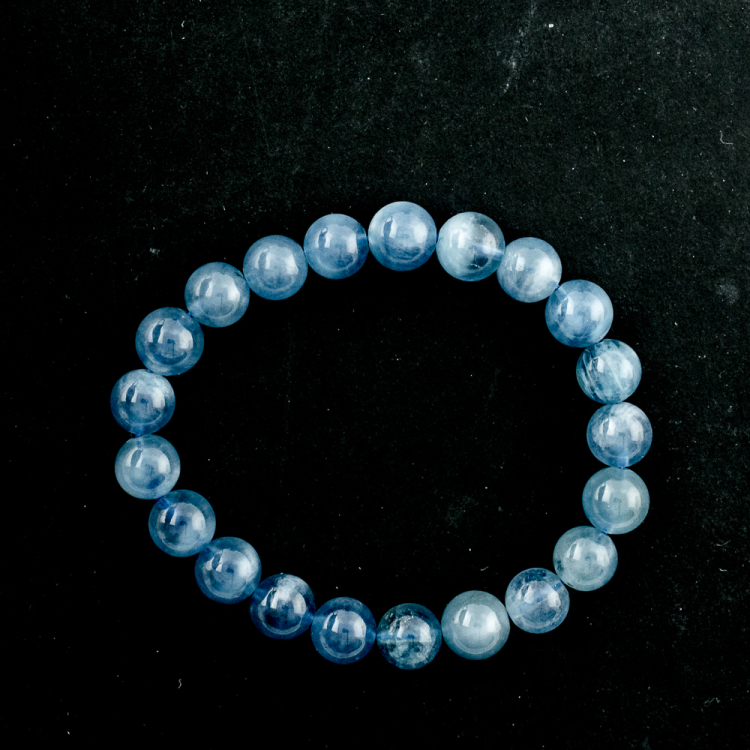 Bracelet Aigue-marine (part. traité) boule