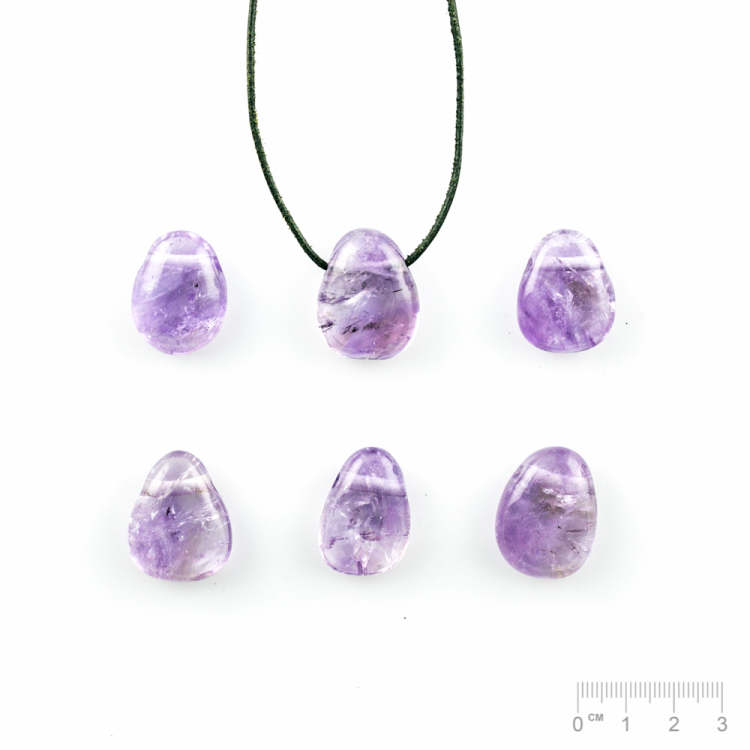 Anhänger Amethyst hell Oval flach