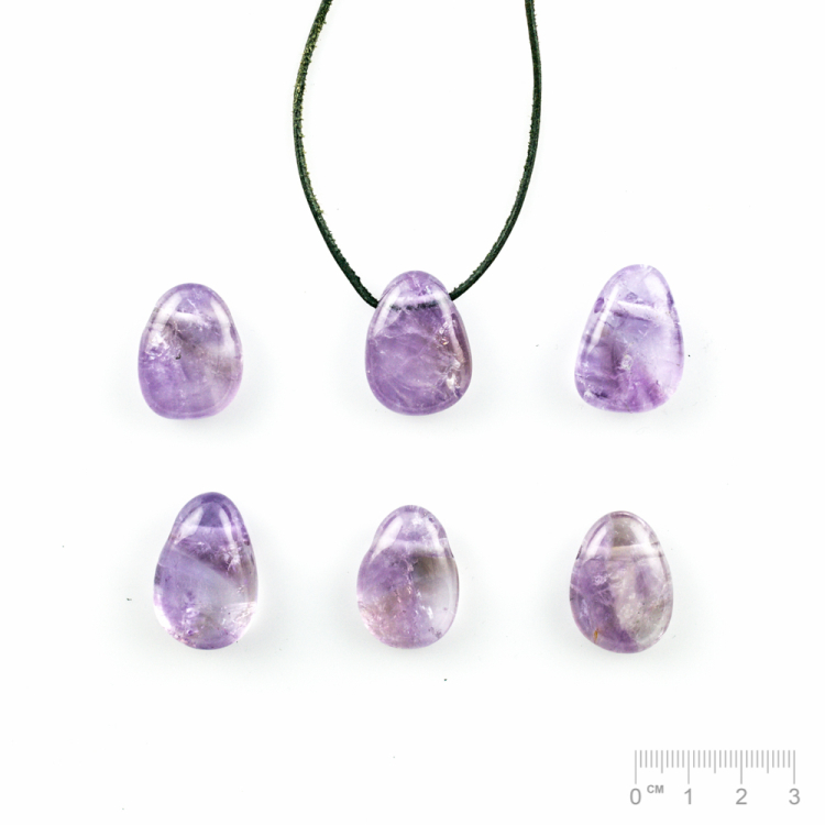 Anhänger Amethyst hell Oval flach