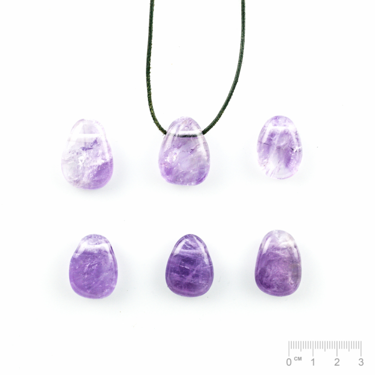 Anhänger Amethyst hell Oval flach