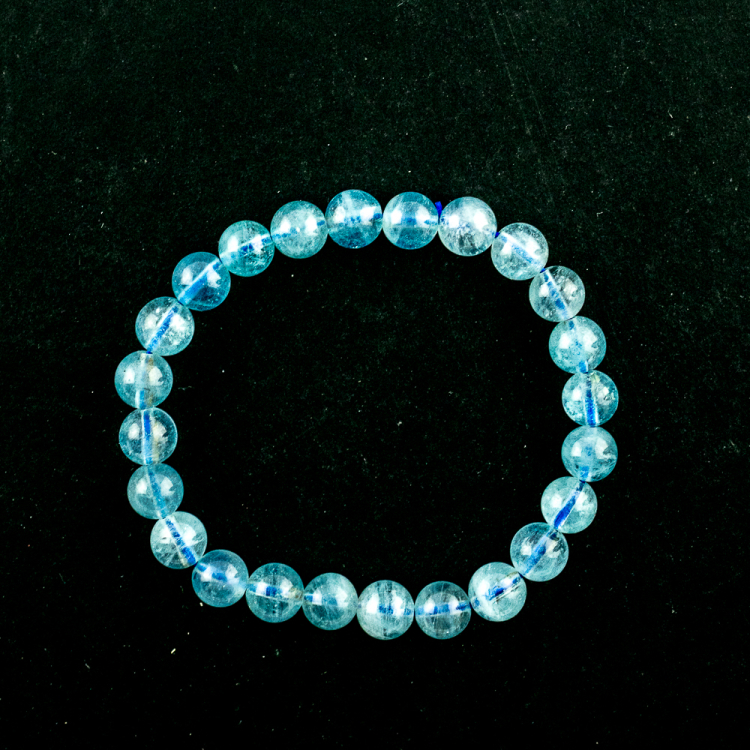 Bracelet Aigue-marine (part. traité) boule