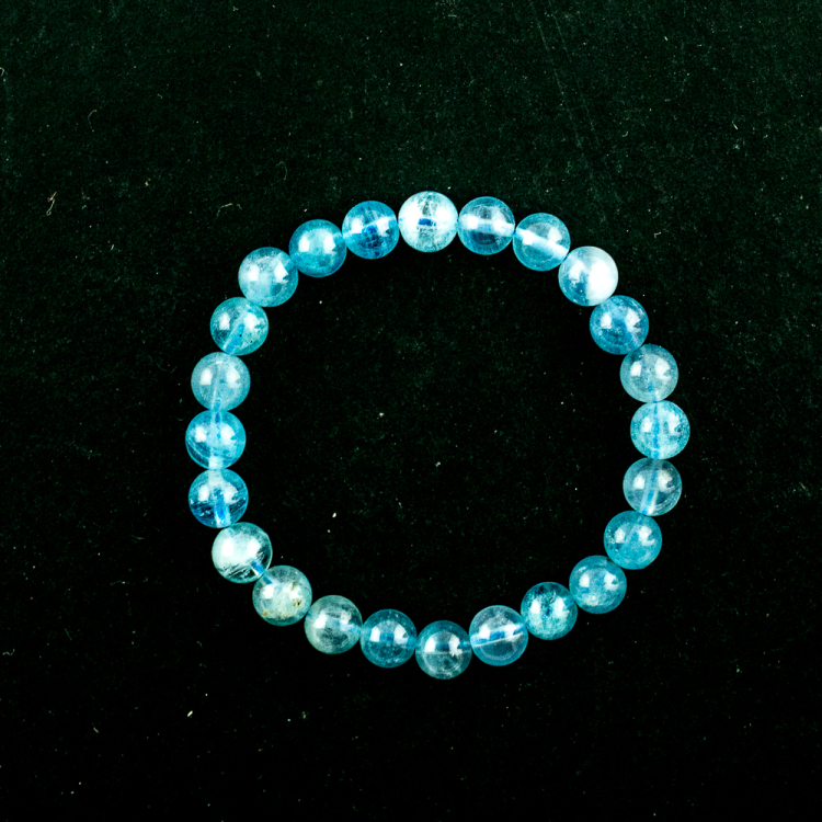 Armband Aquamarin (z.T. behandelt) Kugel