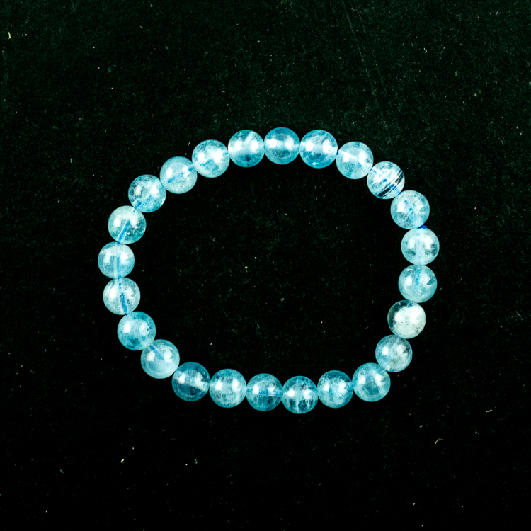 Bracelet Aigue-marine (part. traité) boule