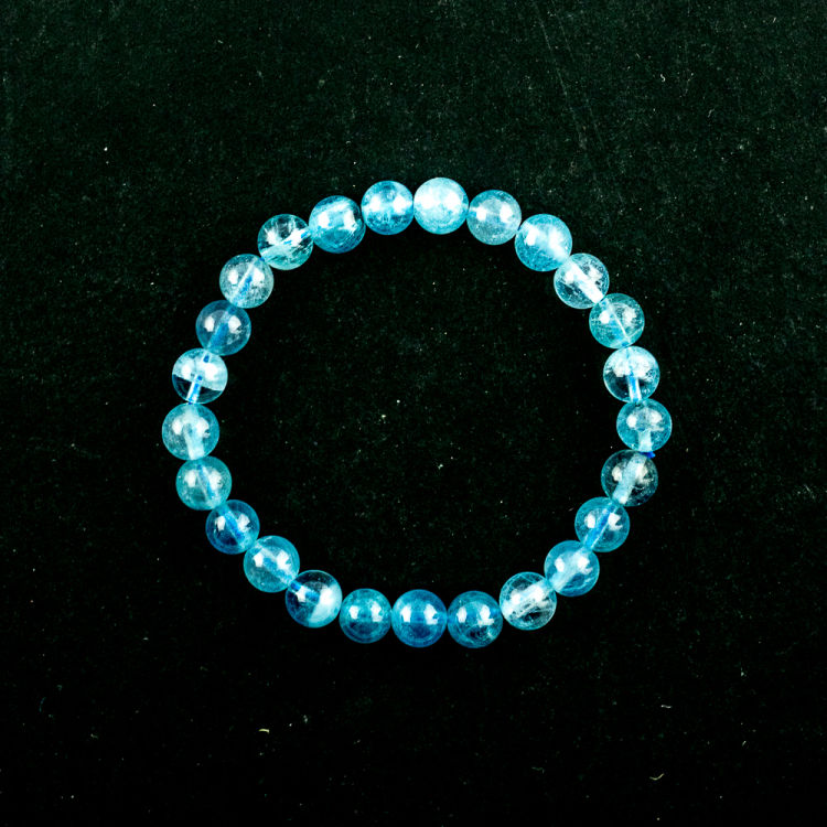 Bracelet Aigue-marine (part. traité) boule